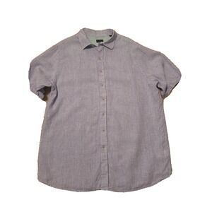 Rochester Button Up Shirt XLT Light Blue Linen Dress Camp Trail Outdoor Golfer